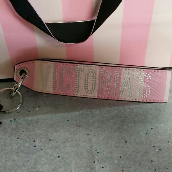 NEW! VS Signature Stripe Wristlet Strap Keychain - Picture 9 of 12